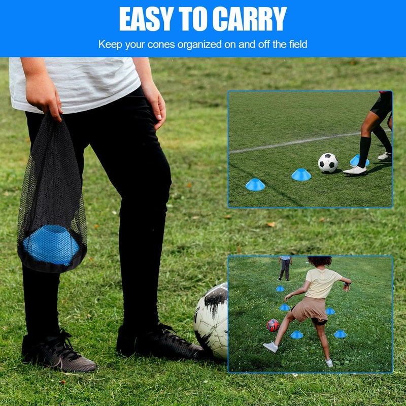XIHIRCD 25pcs Soccer Cones for Sports Training, Mini Football Cones & Mesh Bag Flexible Agility Cones Premium Training Cones for Basketball Football Running Drills Sports Games Skating Kids - Image 5
